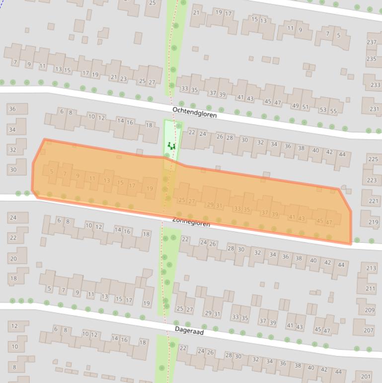 Kaart van postcodegebied 6661RJ.