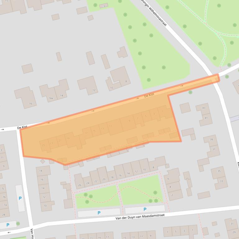 Kaart van postcodegebied 6661ZC.