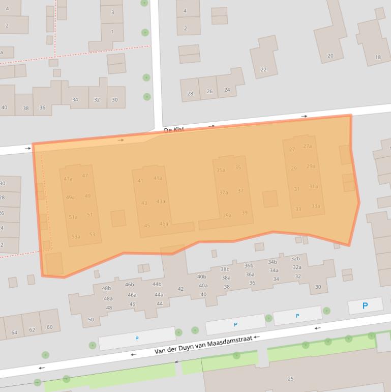 Kaart van postcodegebied 6661ZD.