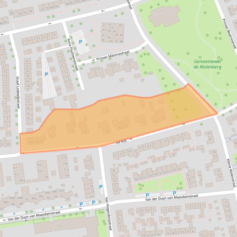 Kaart van postcodegebied 6661ZH.