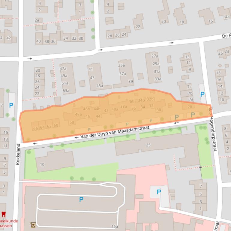 Kaart van postcodegebied 6661ZT.
