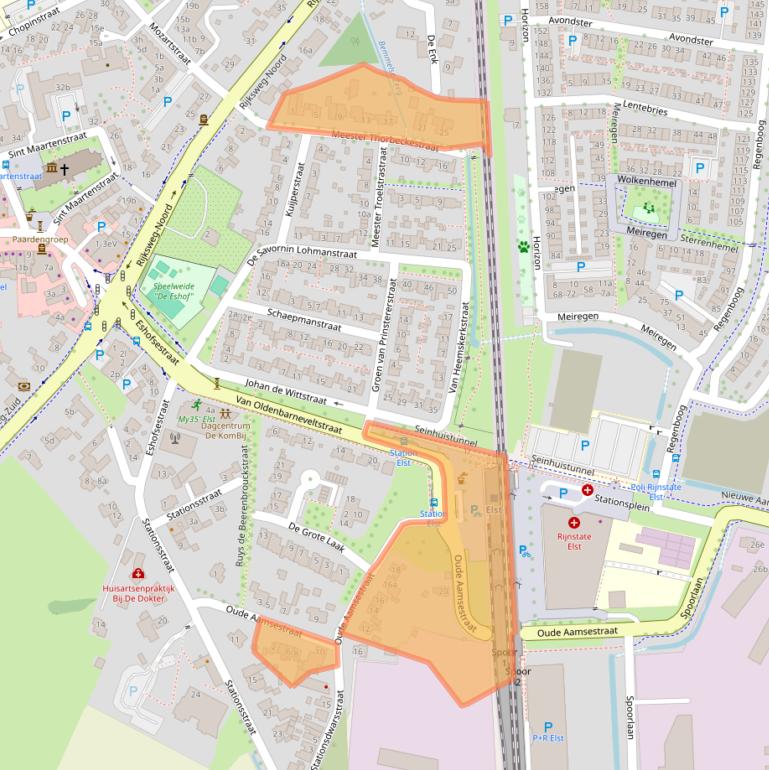 Kaart van postcodegebied 6662AA.