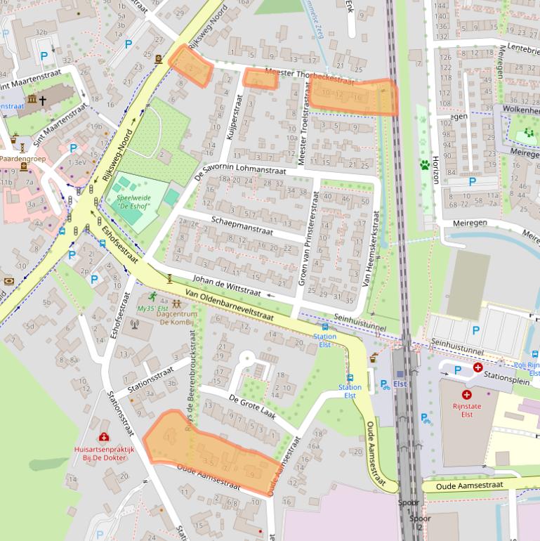 Kaart van postcodegebied 6662AB.