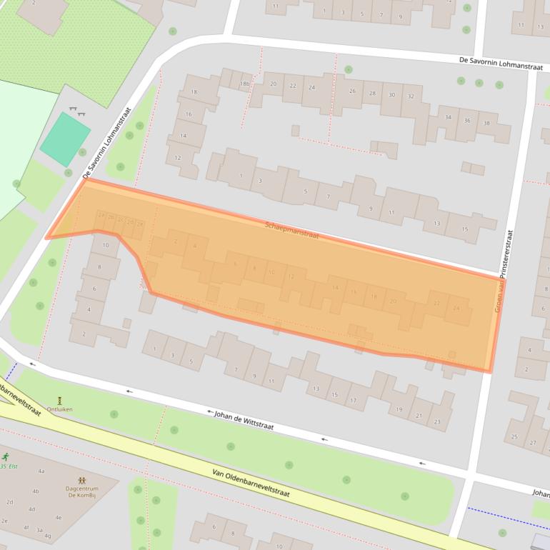 Kaart van postcodegebied 6662AP.