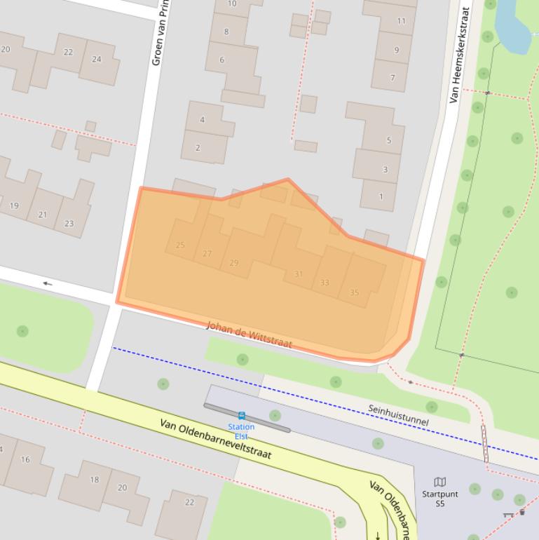 Kaart van postcodegebied 6662AS.