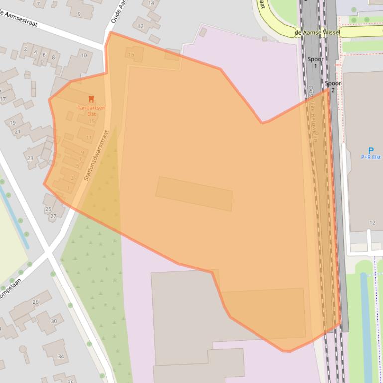 Kaart van postcodegebied 6662AZ.