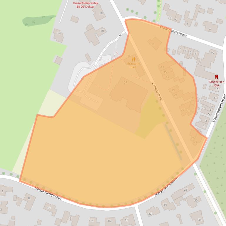 Kaart van postcodegebied 6662BB.