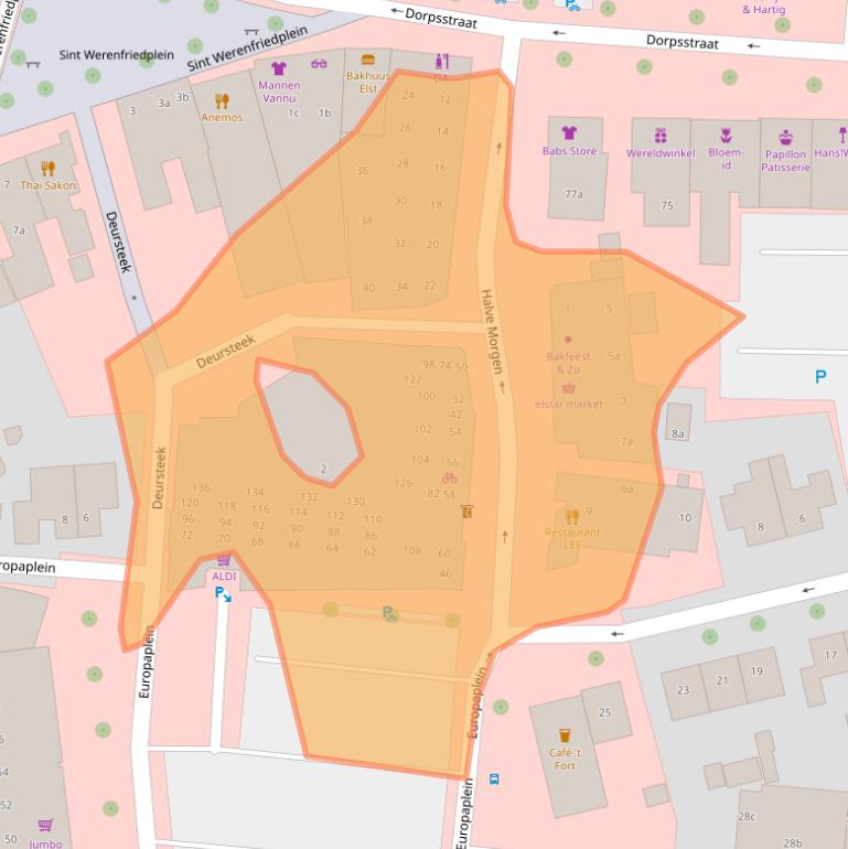 Kaart van postcodegebied 6662DG.