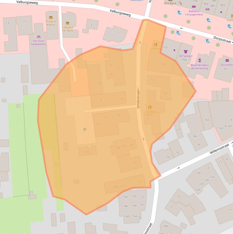 Kaart van postcodegebied 6662DR.