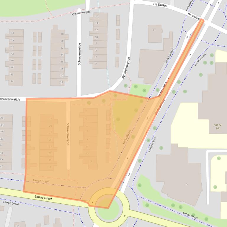 Kaart van postcodegebied 6662EB.