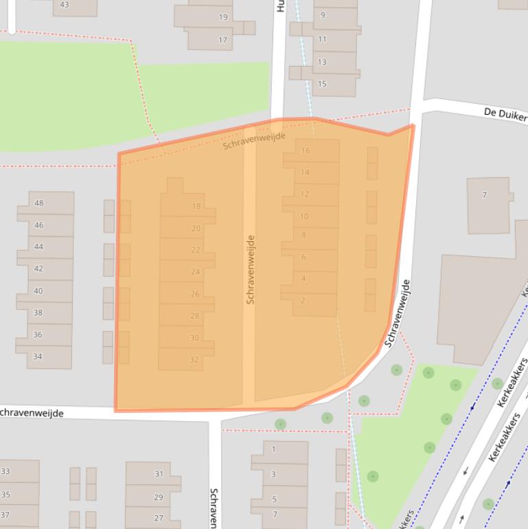 Kaart van postcodegebied 6662EE.