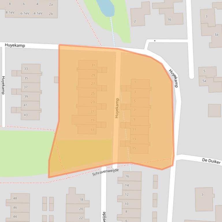 Kaart van postcodegebied 6662EJ.