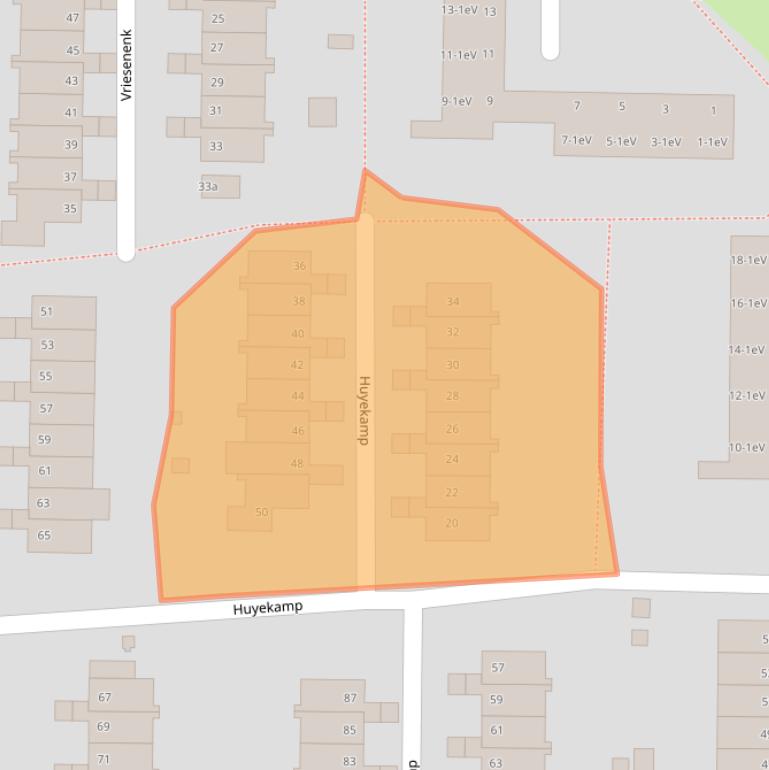 Kaart van postcodegebied 6662EN.