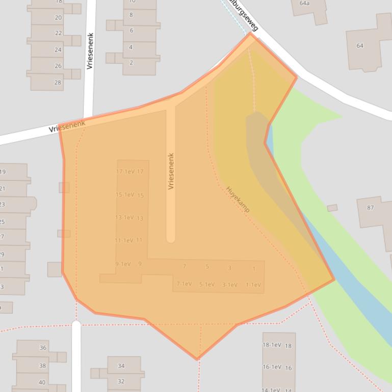 Kaart van postcodegebied 6662EP.