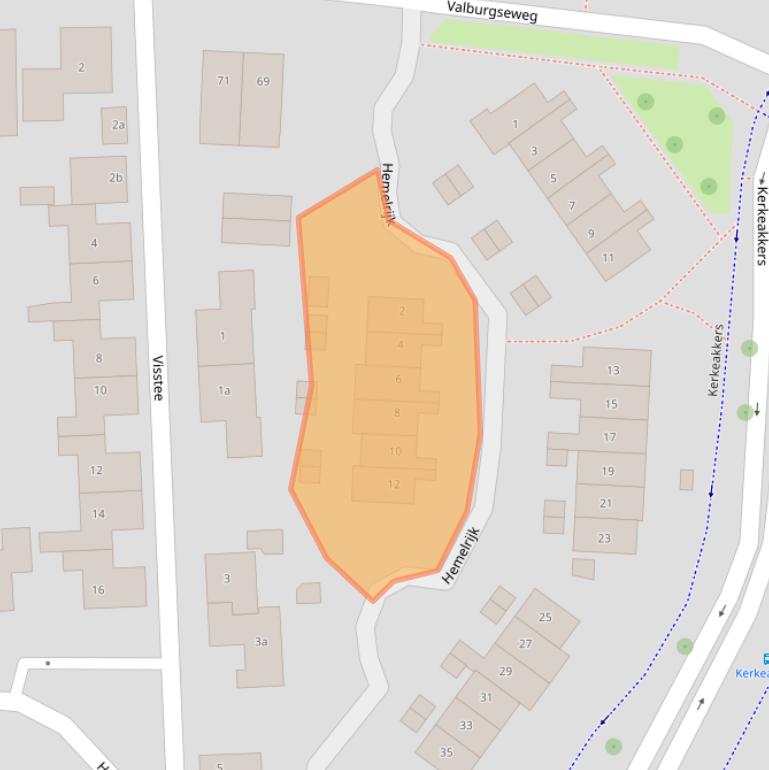 Kaart van postcodegebied 6662GJ.