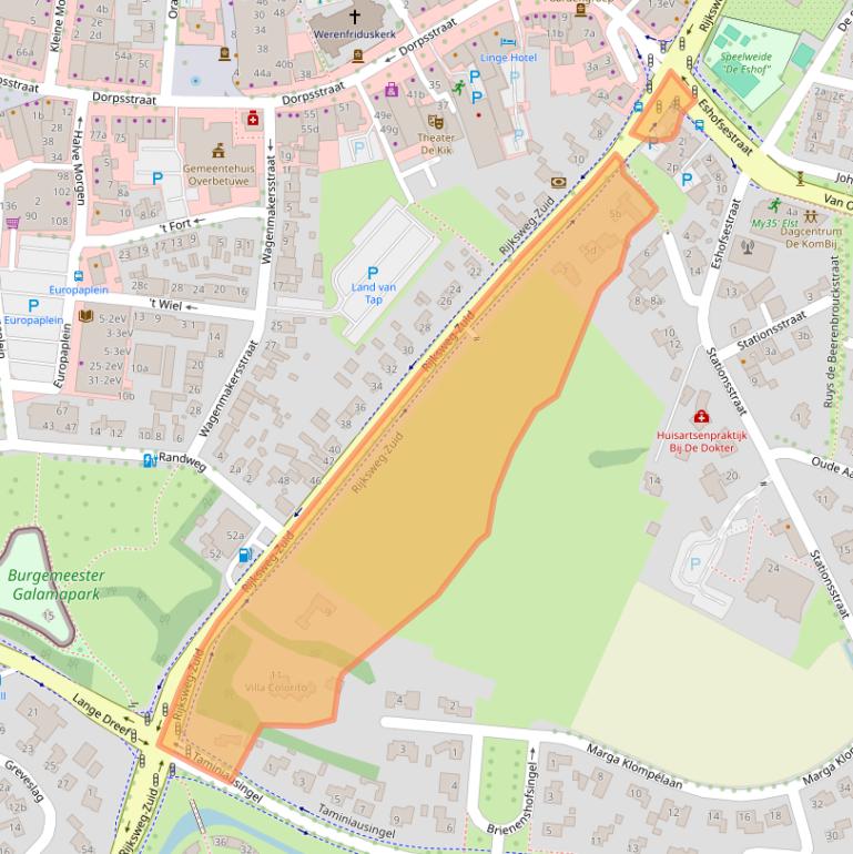 Kaart van postcodegebied 6662KA.