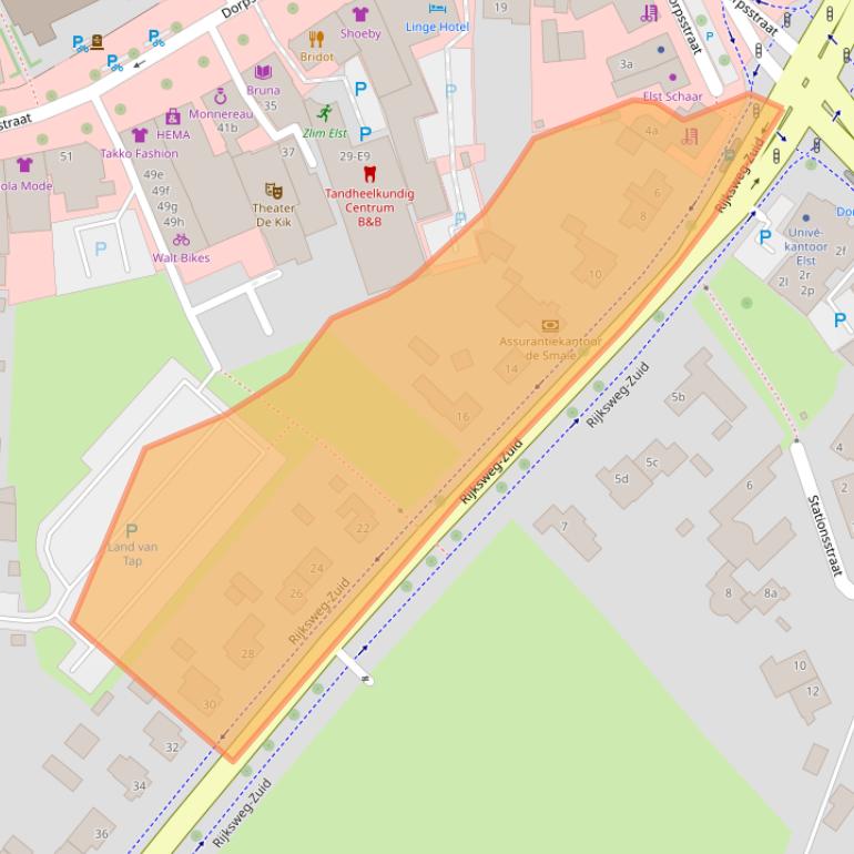 Kaart van postcodegebied 6662KD.