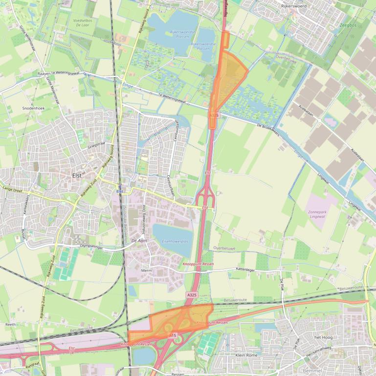 Kaart van postcodegebied 6662MZ.