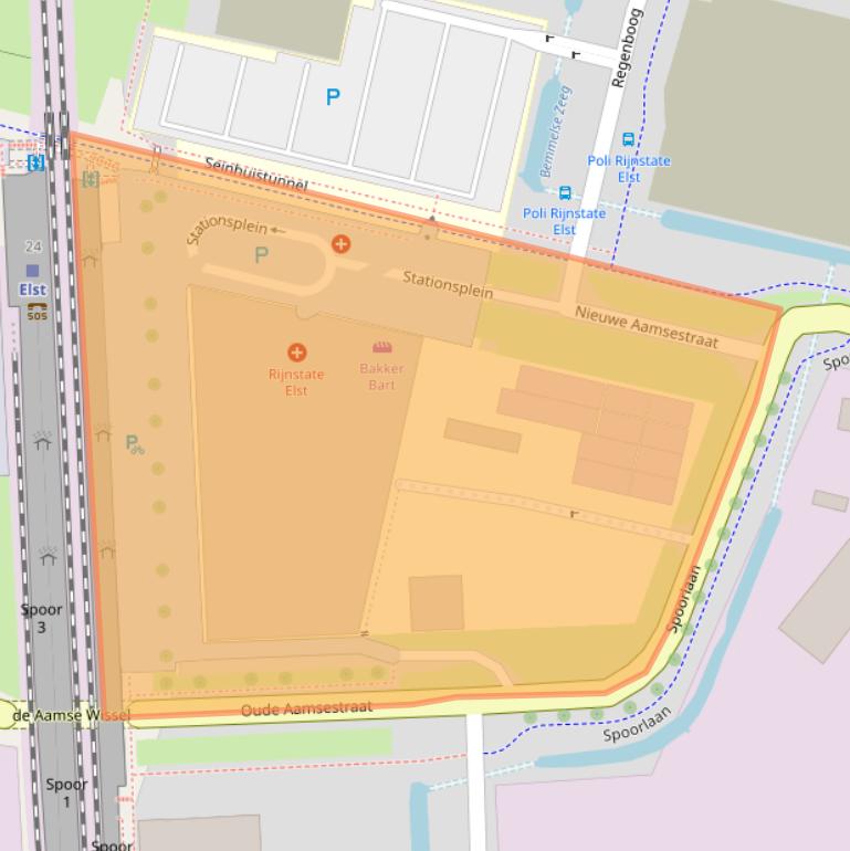 Kaart van postcodegebied 6662NC.