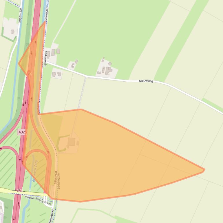 Kaart van postcodegebied 6662NT.