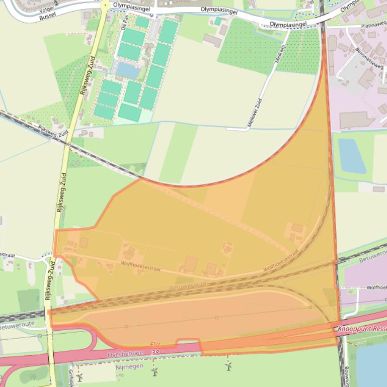 Kaart van postcodegebied 6662PH.