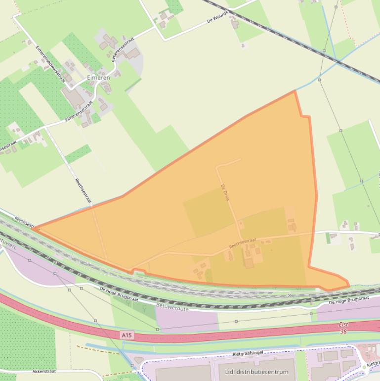 Kaart van postcodegebied 6662PK.