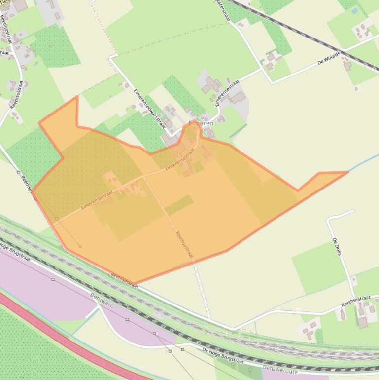 Kaart van postcodegebied 6662PL.