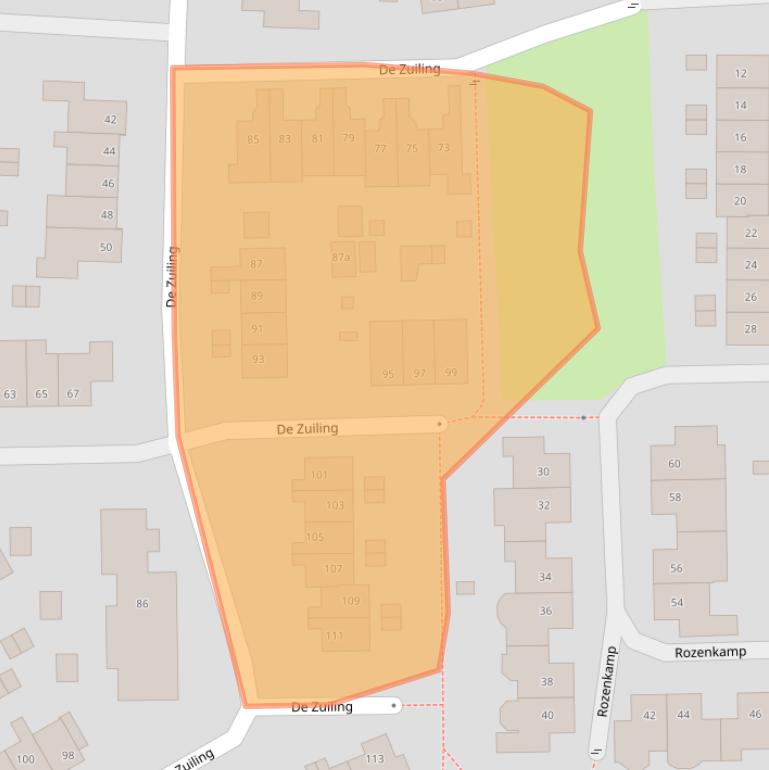 Kaart van postcodegebied 6662RB.