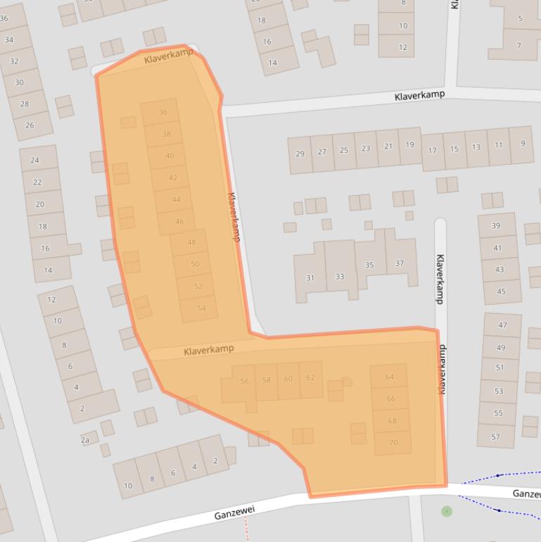 Kaart van postcodegebied 6662RZ.