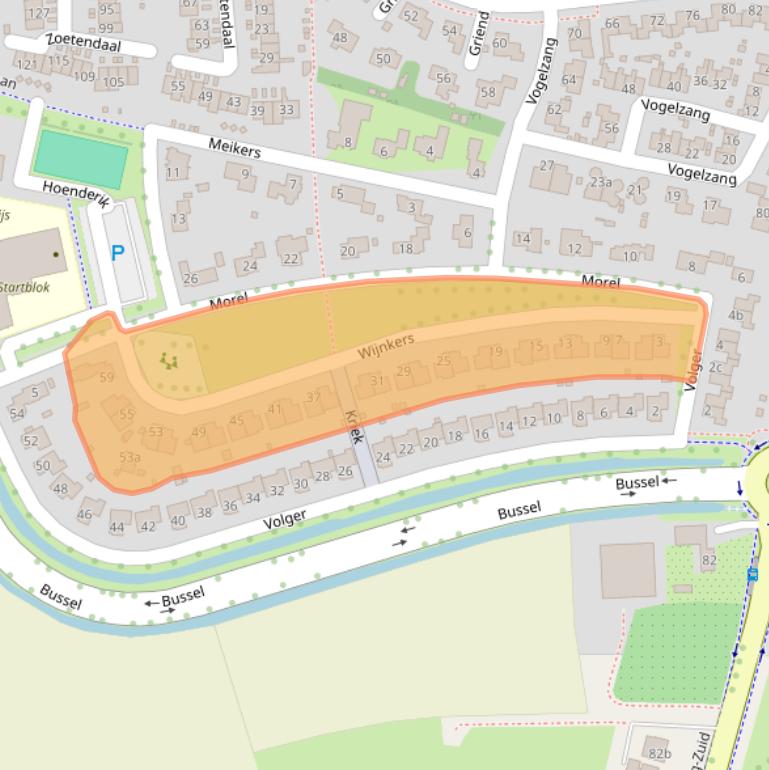 Kaart van postcodegebied 6662VJ.