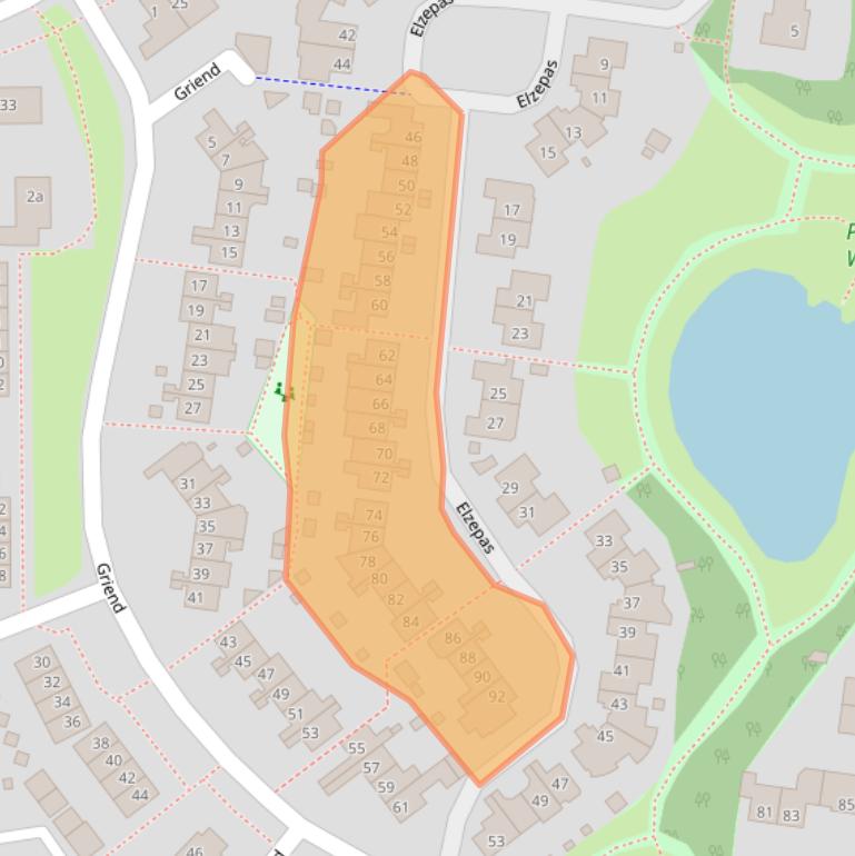 Kaart van postcodegebied 6662XB.