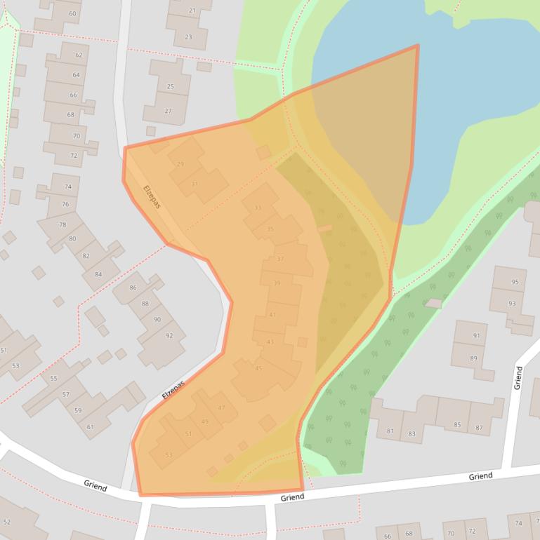 Kaart van postcodegebied 6662XD.