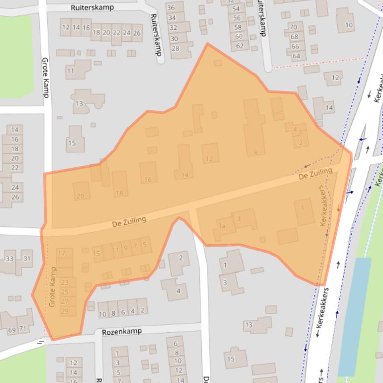 Kaart van postcodegebied 6662ZC.