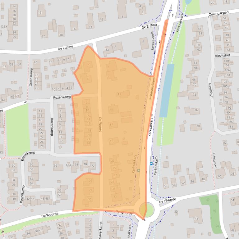 Kaart van postcodegebied 6662ZD.