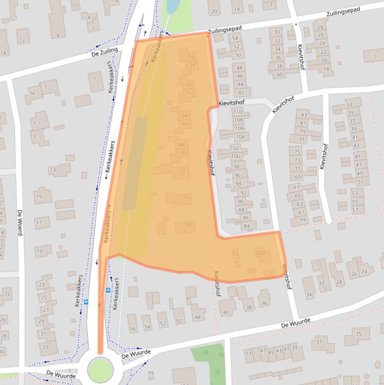 Kaart van postcodegebied 6662ZR.