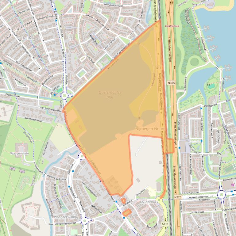 Kaart van postcodegebied 6663AC.