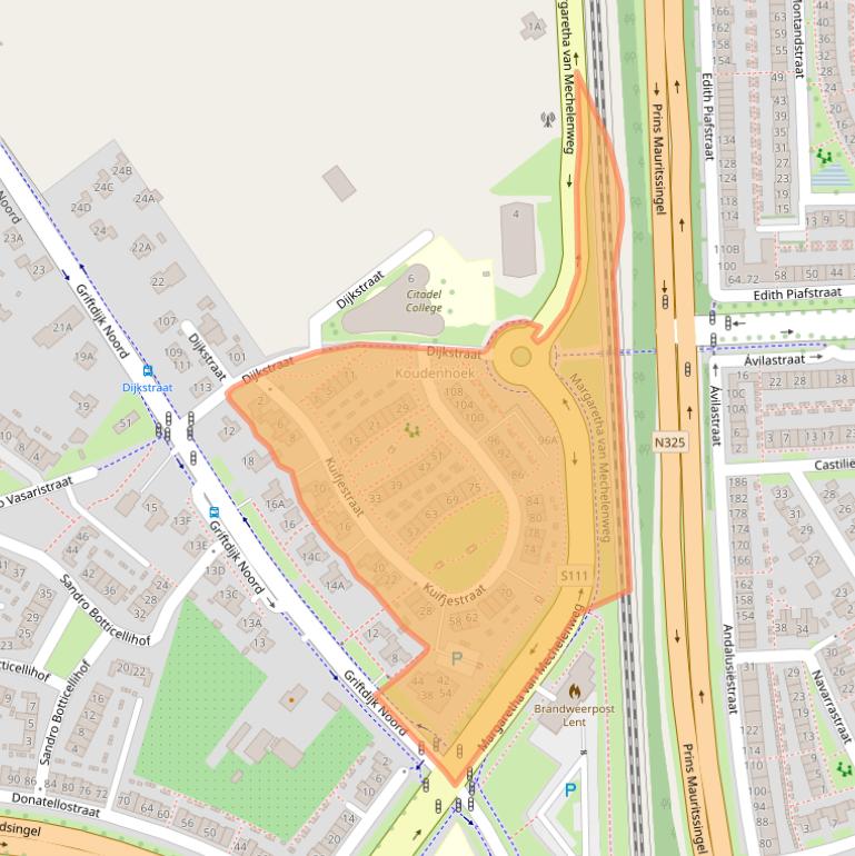 Kaart van postcodegebied 6663AG.
