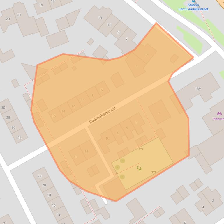 Kaart van postcodegebied 6663AJ.