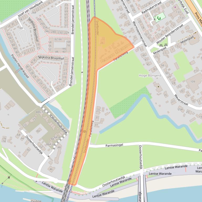 Kaart van postcodegebied 6663AR.