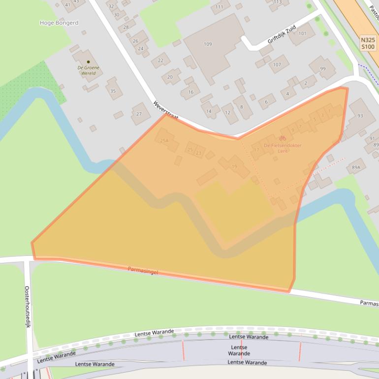 Kaart van postcodegebied 6663AV.