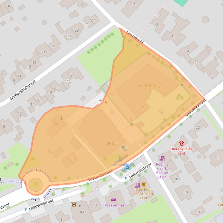 Kaart van postcodegebied 6663CD.