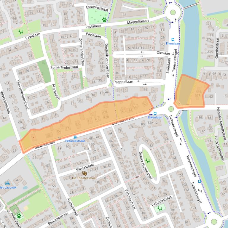 Kaart van postcodegebied 6663CG.