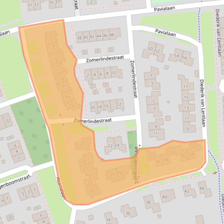 Kaart van postcodegebied 6663EH.