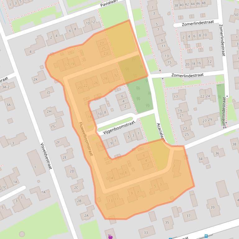 Kaart van postcodegebied 6663EZ.