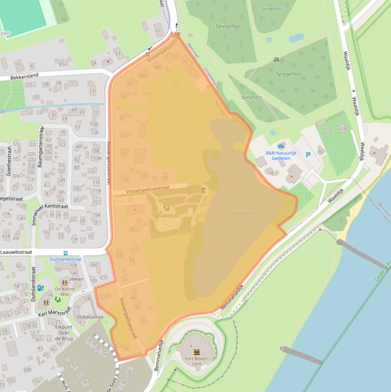 Kaart van postcodegebied 6663KC.