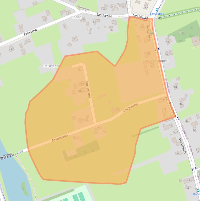 Kaart van postcodegebied 6663KH.