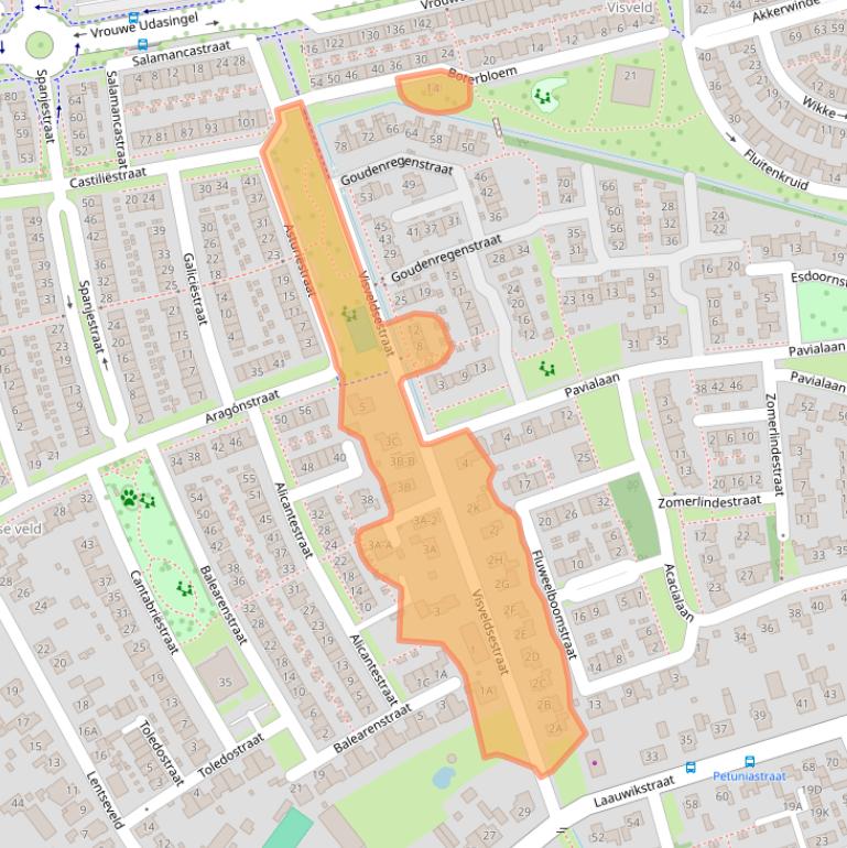 Kaart van postcodegebied 6663KK.