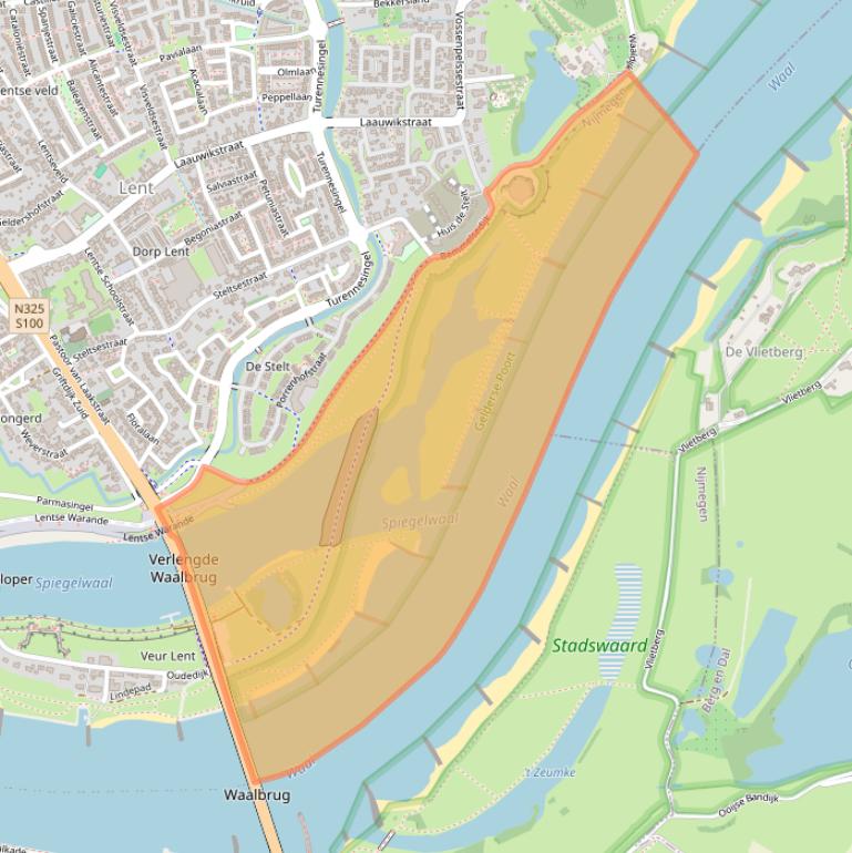 Kaart van postcodegebied 6663KZ.