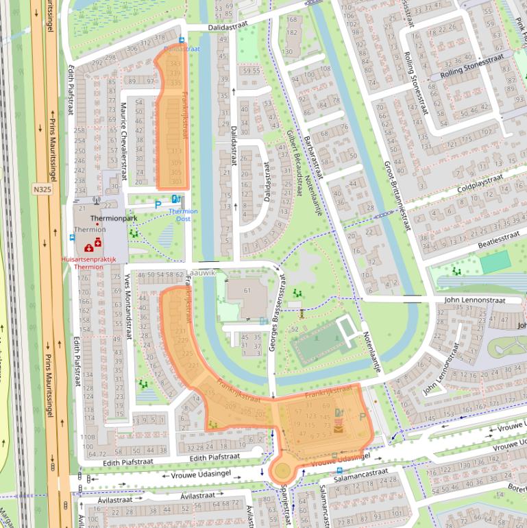 Kaart van postcodegebied 6663MB.