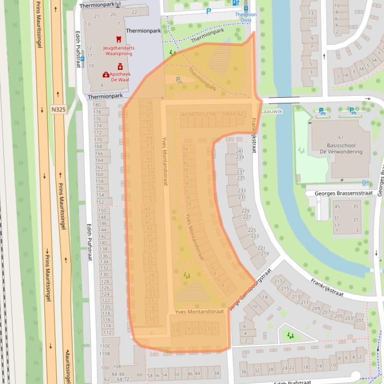 Kaart van postcodegebied 6663MD.